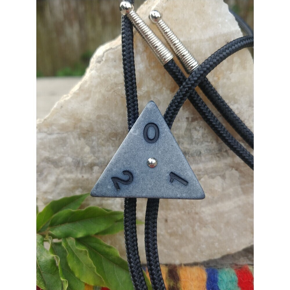 Handcrafted Trionimo Tile Bolo Tie, Game Lover Gift